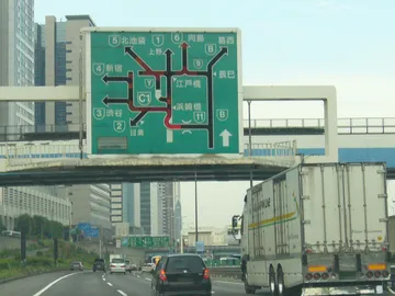高速道路の分岐の案内標識