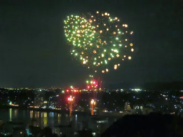 夜空に上がる花火