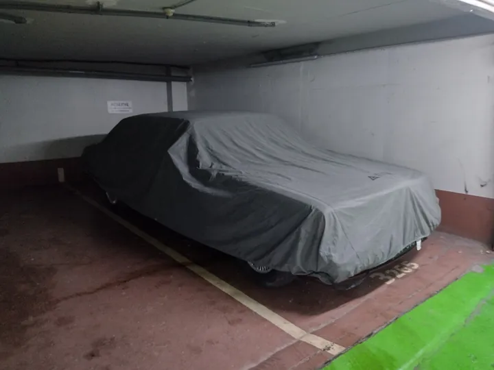 カバーをかけた車
