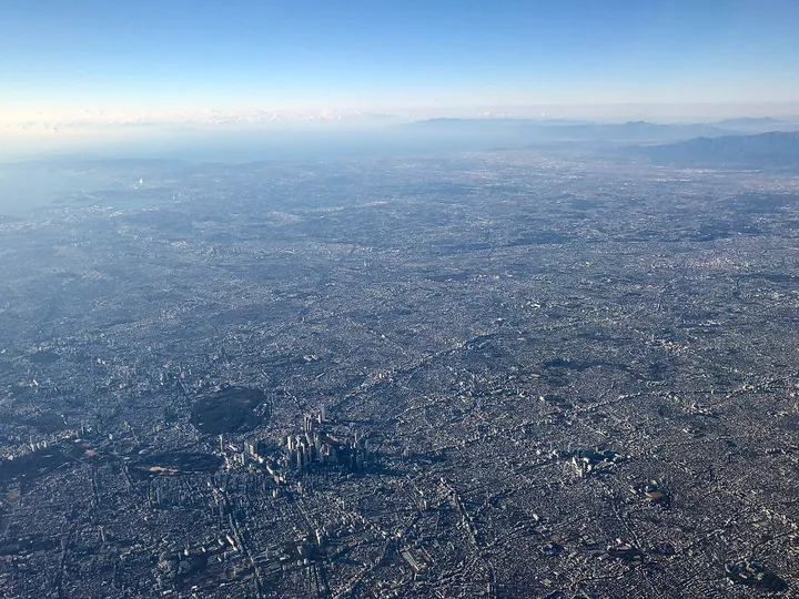 上空から見た関東平野