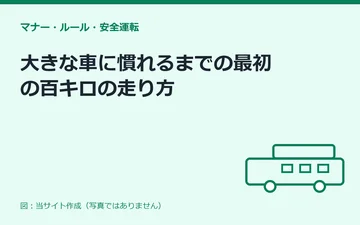 図：大きな車に慣れるまでの最初の百キロの走り方