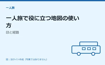 図：一人旅で役に立つ地図の使い方：印と経路