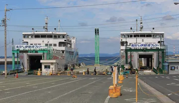 愛知県 伊良湖港の伊勢湾フェリー（車の乗り口）
