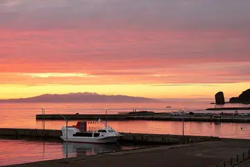 青森県 浅虫温泉から見た陸奥湾の夕景