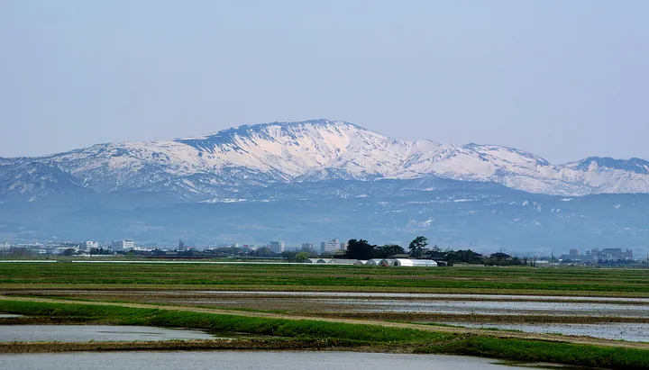 山形県 鶴岡 月山と田園