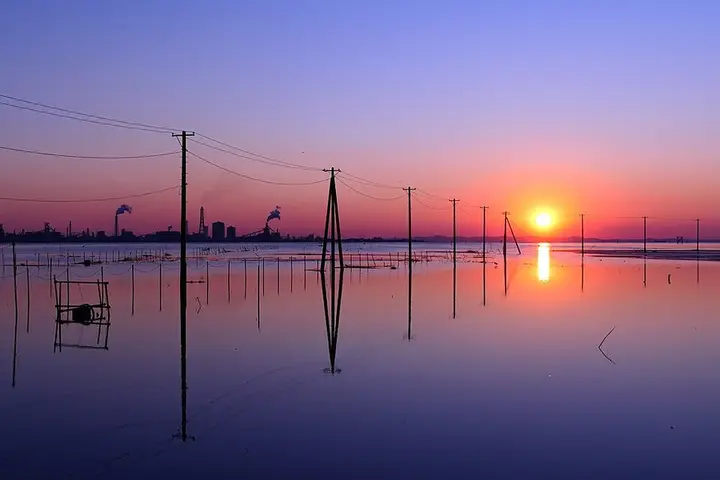 千葉県 木更津 盤洲干潟（久津間海岸）の夕日
