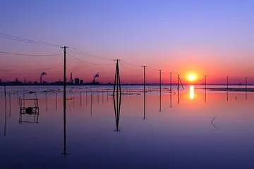 千葉県 木更津 盤洲干潟（久津間海岸）の夕日