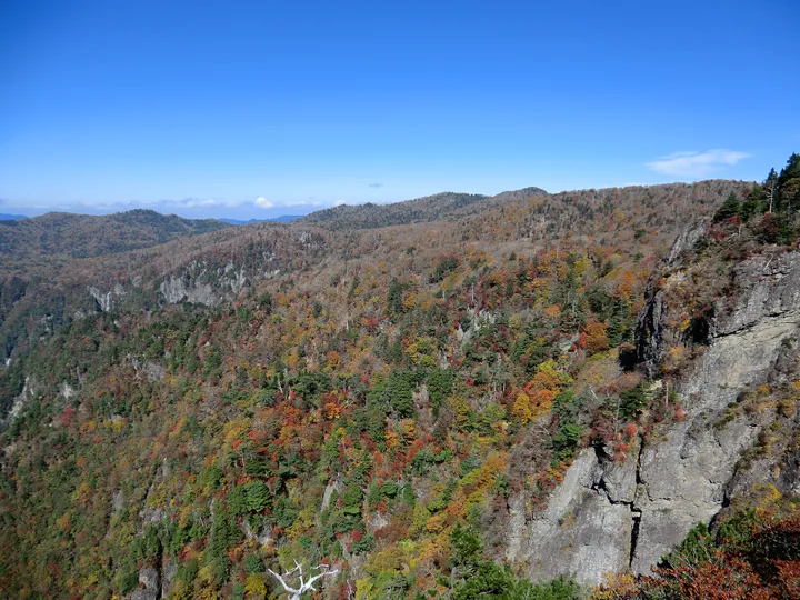 奈良県 大台ヶ原 大蛇嵓から北を望む（紅葉）