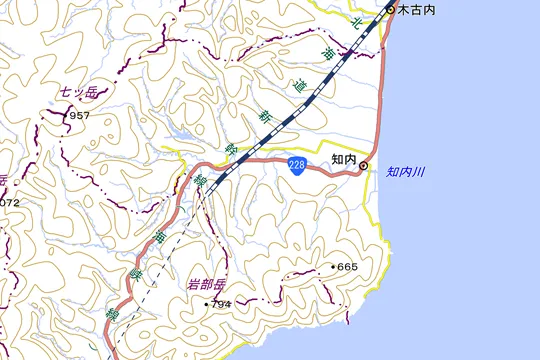 知内町の地図
