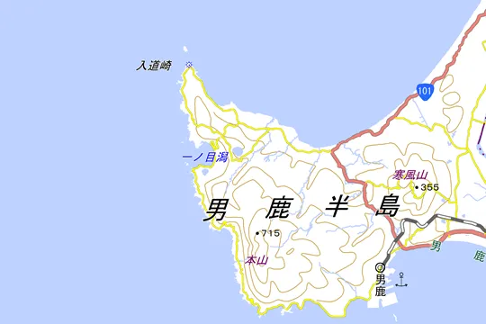 男鹿市の地図