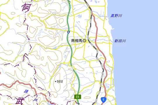 南相馬市の地図