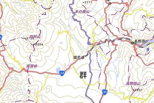 嬬恋村の地図