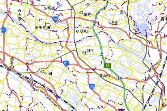 羽生市の地図