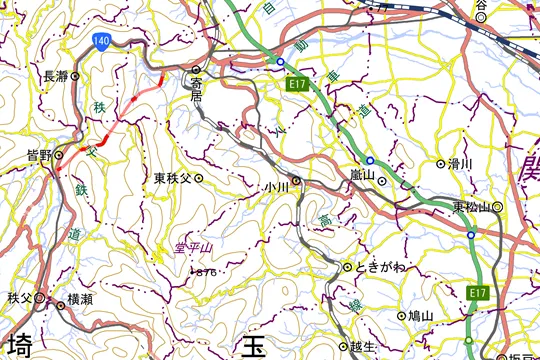 小川町の地図
