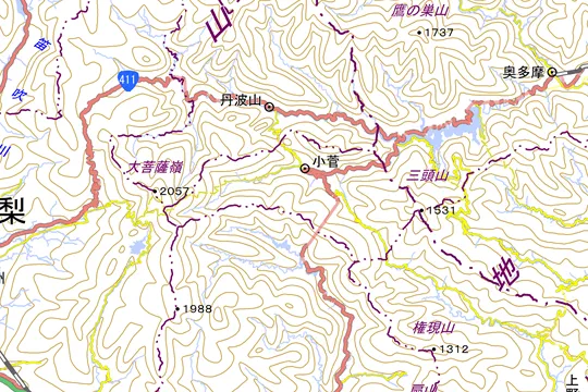 小菅村の地図