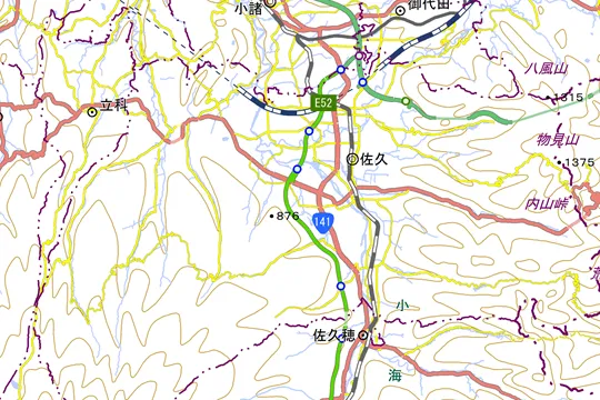 佐久市の地図