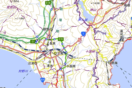 三島市の地図