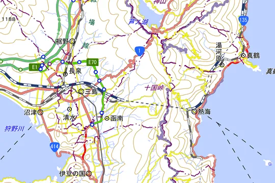 函南町の地図