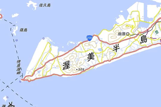 田原市の地図