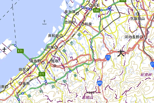岸和田市の地図