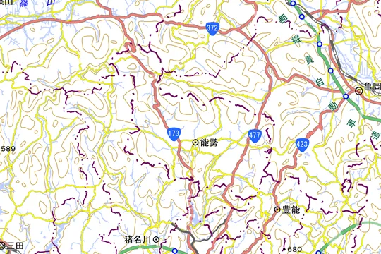 能勢町の地図