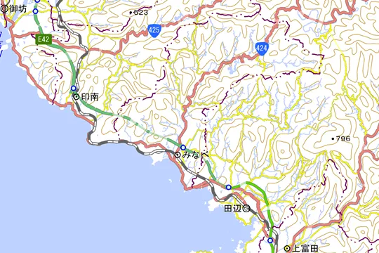 みなべ町の地図