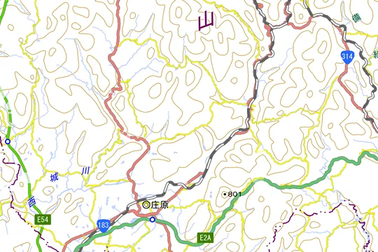 庄原市の地図