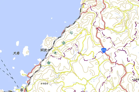 萩市の地図
