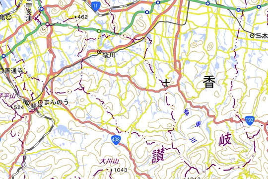 綾川町の地図