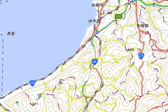 伊予市の地図