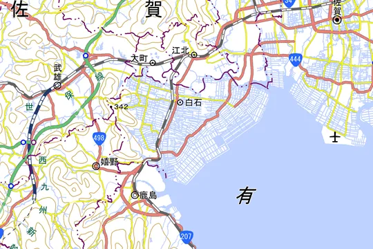 白石町の地図