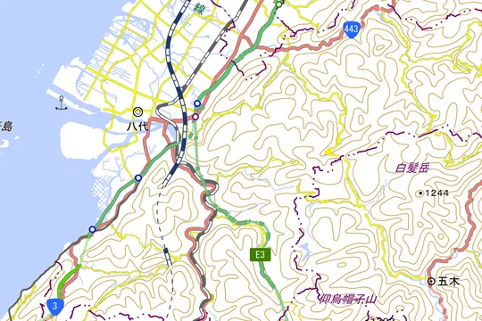 八代市の地図