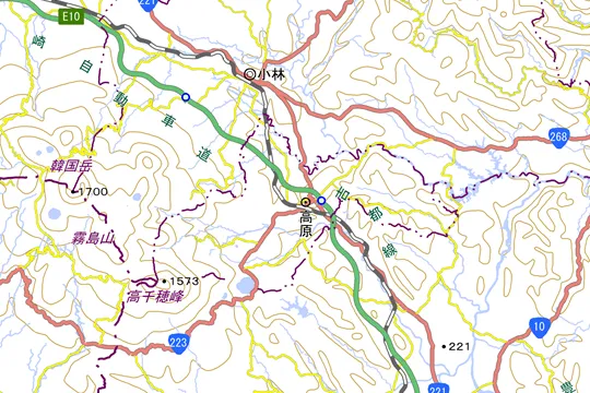 高原町の地図