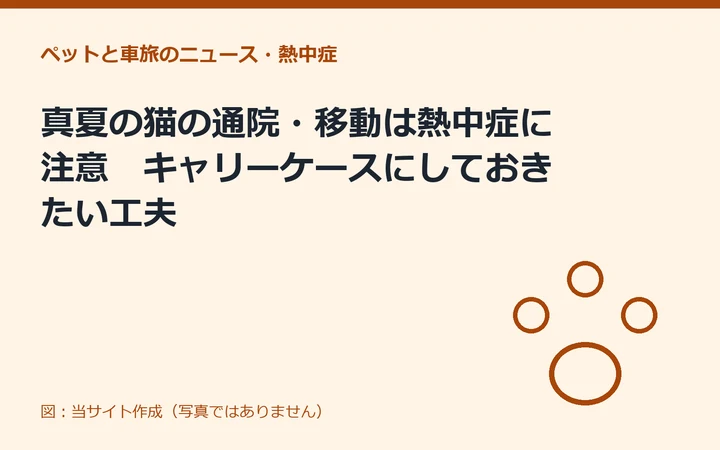 図：真夏の猫の通院・移動は熱中症に注意　キャリーケースにしておき