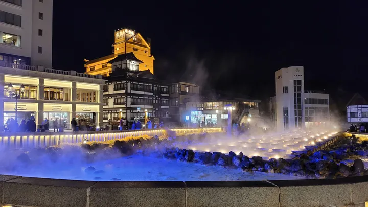 群馬県 草津温泉 夜の湯畑