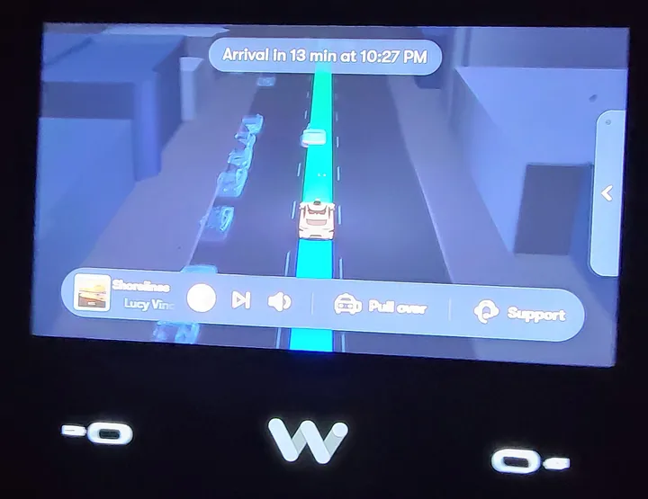 車の案内の画面