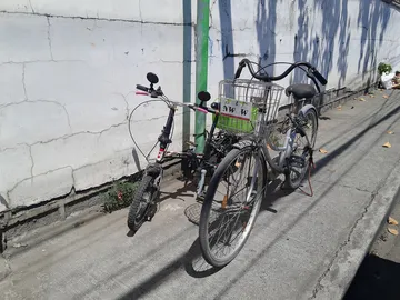 停めた自転車
