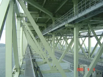 吊橋の橋げたの中