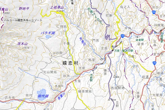 休暇村嬬恋鹿沢キャンプ場のある嬬恋村の地図