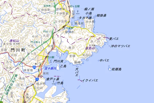 夢人島サバイバルアイランド乙島のある門川町の地図