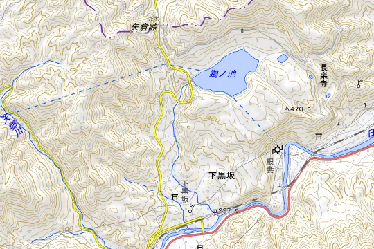 鵜の池公園キャンプ場のある地区(日野郡日野町下黒坂)の地図