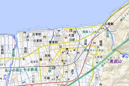海浜公園キャンプ場のある地区(下新川郡朝日町泊)の地図