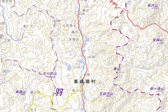 須川湖キャンプ場のある東成瀬村の地図