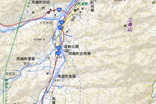 用瀬町運動公園カヌー水辺公園のある地区(鳥取市用瀬町古用瀬)の地図