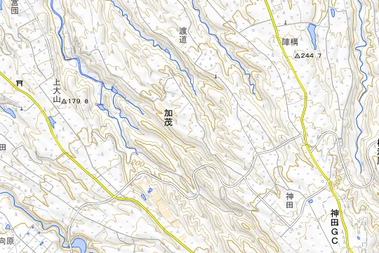 夕陽の丘 神田 山香荘のある地区(西伯郡大山町加茂)の地図