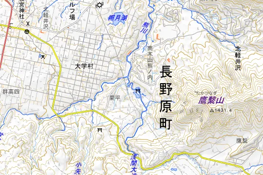 ASAMA Park Fieldのある地区(吾妻郡長野原町北軽井沢)の地図