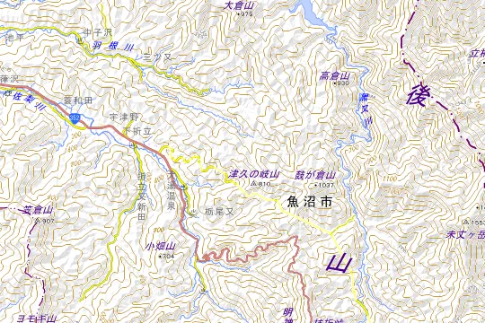 銀山平キャンプ場のある魚沼市の地図