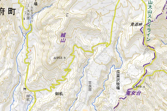 休暇村奥大山鏡ヶ成キャンプ場のある地区（日野郡江府町御机）の地図