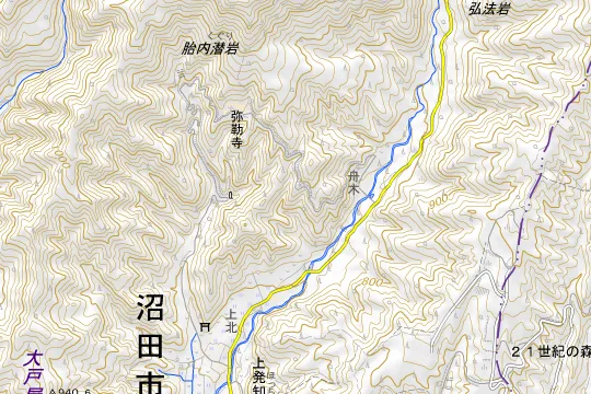 星の降る森のある地区（沼田市上発知町）の地図