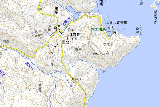 松ヶ平キャンプ海水浴場のある地区(出水郡長島町鷹巣)の地図